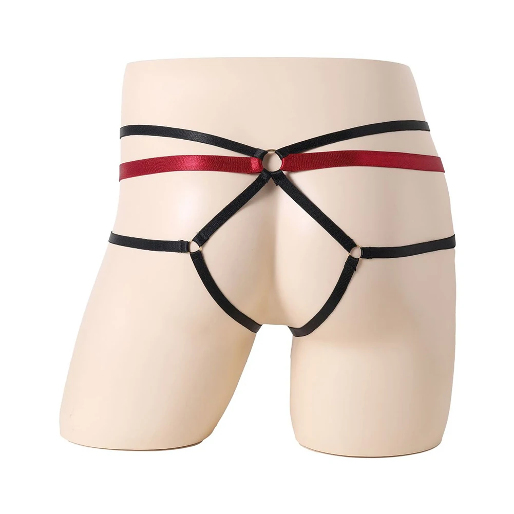 

2023 Mens O-Ring Hole Panties Ultra-Low Strap G-String Lingerie Crotchless Jockstrap Tanga Hombre Open Butt Underwear Thongs