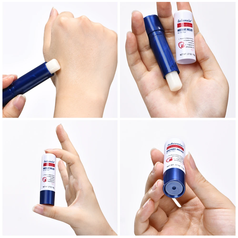 Lakerain Balsam do ust przeciw pękaniu Naturalny, długotrwały, głęboko nawilżający szminka wygładzająca linie ust, nawilżająca pielęgnacja ust 4,8g 2 szt.