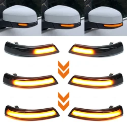 Para Ford Focus Mk3 luz LED 2 3 Mk2 Mondeo Mk4 lámpara de señal de giro que fluye ala lateral espejo retrovisor intermitente dinámico