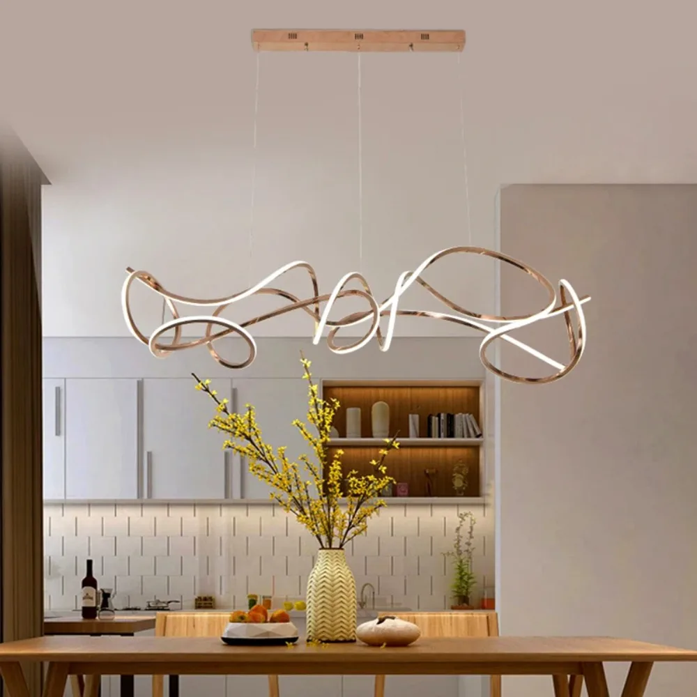 Modern Home Living Room Decoration Chandelier Gold Pendant Ceiling Lamps Dining Dine Room Indoor Lighting Hanging Light Fixture