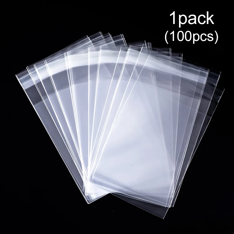100/200 Stück Kartenhüllen, 65 x 90 mm, flacher Mund/selbstdichtend, transparent, wasserdicht, zum Sammeln für Sternjagd/Spielkartenschutz TMZ – Detail 9