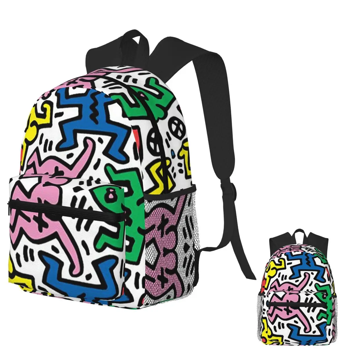 

Студенческий рюкзак Keith Harings, школьная сумка, походный дорожный рюкзак для мальчиков и девочек, модная сумка для книг, сумки на плечо