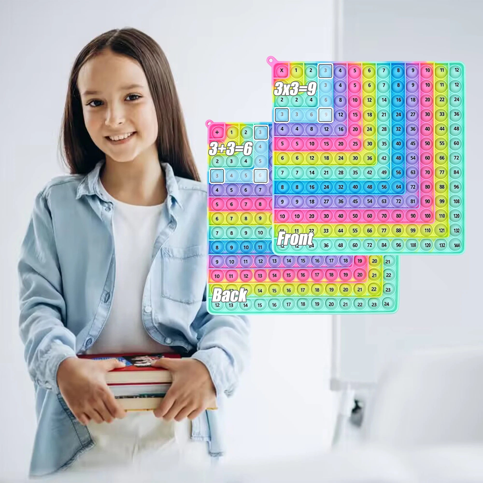 1-12 brinquedos de aprendizagem de matemática, adição de multiplicação, gráfico de tempos de matemática, jogos de tabuleiro de bolhas, presentes para crianças de classe