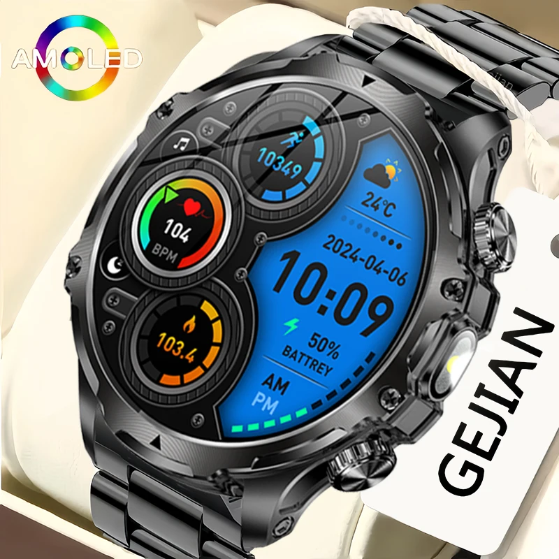 1.85-inch large screen, high-definition resolution, Bluetooth calling, heart rate, health data detection, new men's smartwatch