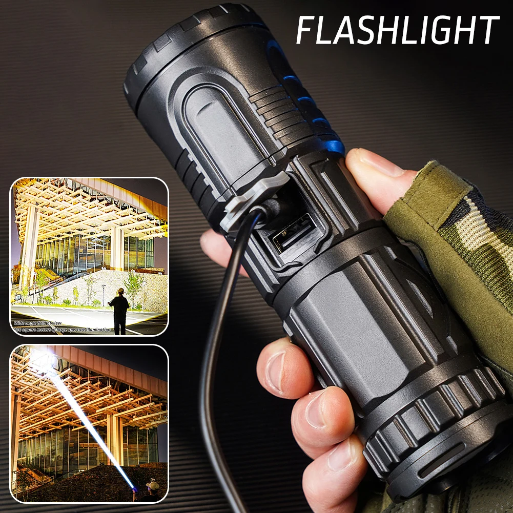 High Brightness Telescopic Zoom Flashlight Multi-Purpose Stable Floodlights For Camping Hiking