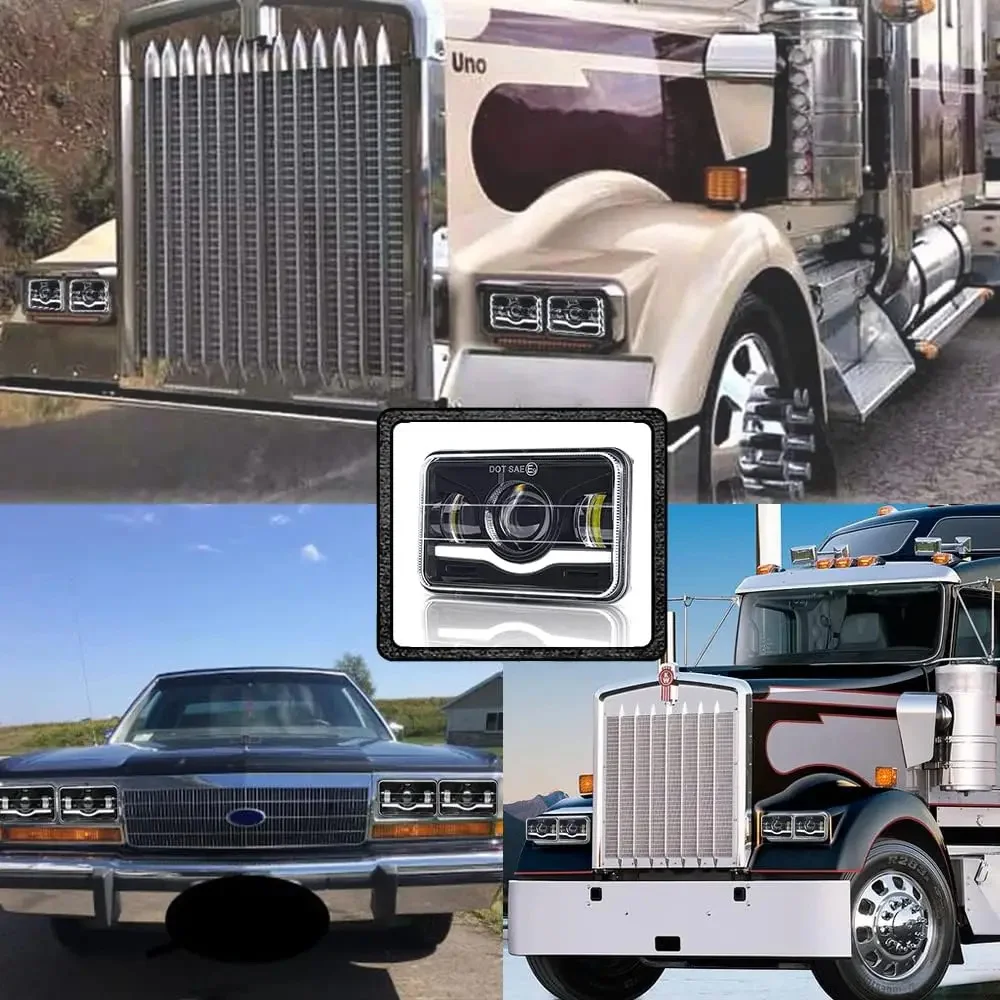 LupuAuto 12V 24V 4x6 Inch LED H4 Headlight Led Work Light Rectangular Hi/Lo BeamWaterproof High Quality For Car Jeep Motorcycle