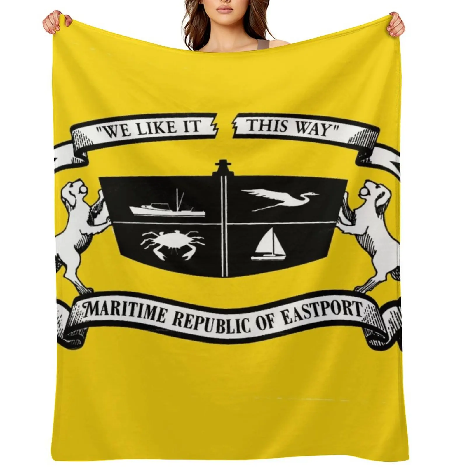 Flag of Maritime Republic of Eastport Throw Blanket bed plaid Stuffeds cosplay anime For Baby for babies Flannel Blankets