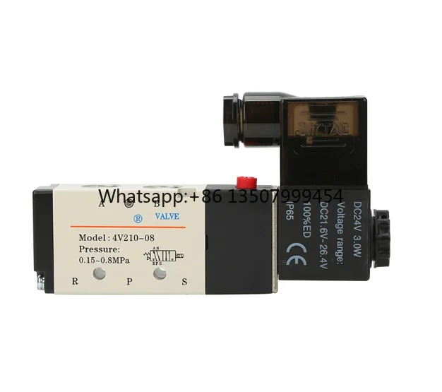 4V110 4V210-08 4V310-10 4V410-15 220V DC24V AC110V Electromagnetic Valve Cylinder Directional