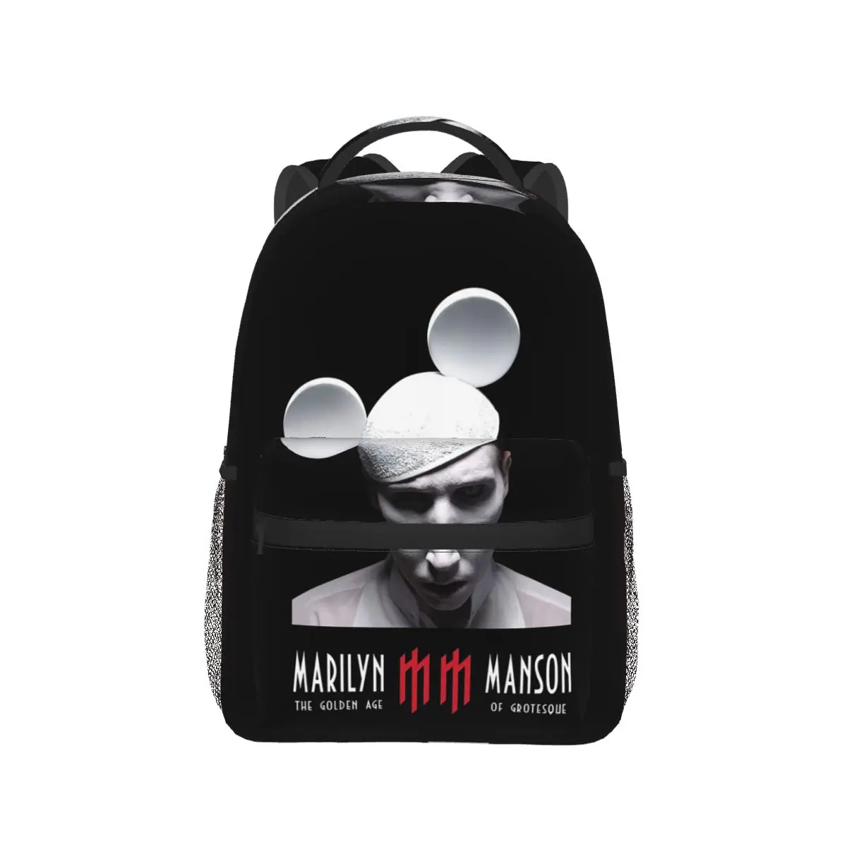 

Marilyn Manson Glitch Fan Gift Music Backpack Hot Sale Daypack Large Capacity BookBag School Bag Shoulder Bags for Men Women