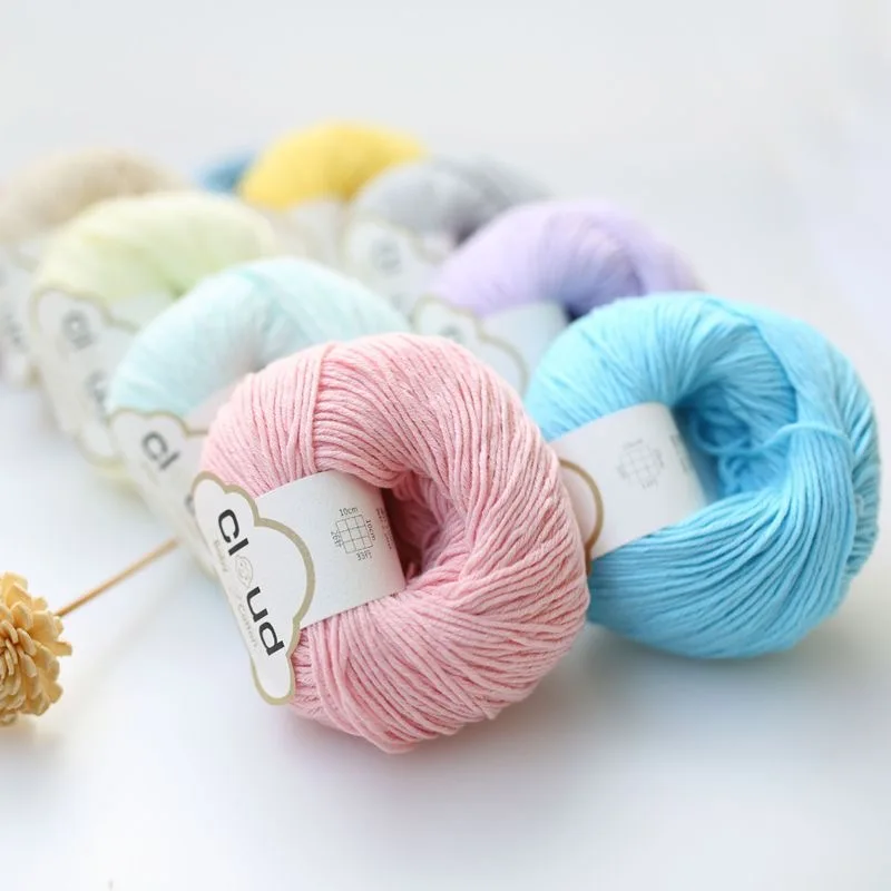 50g/roll 100% Organic Cotton Yarn Machine Washable For Adult Baby Sweaters/Gloves/Scarves/Hats Etc. 50 gr (1.76 oz) 125 m (