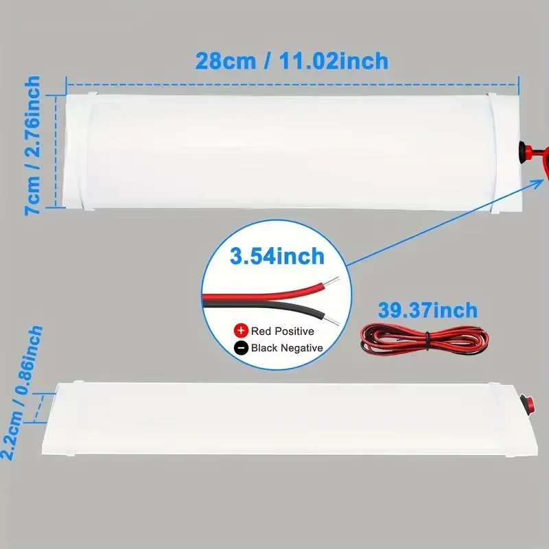 1pc/2pcs LED Vehicle Interior Light Bar- 12V-80V Car Reading Lamp with Switch for Lorry Truck Camper RV - Interior Dome Light