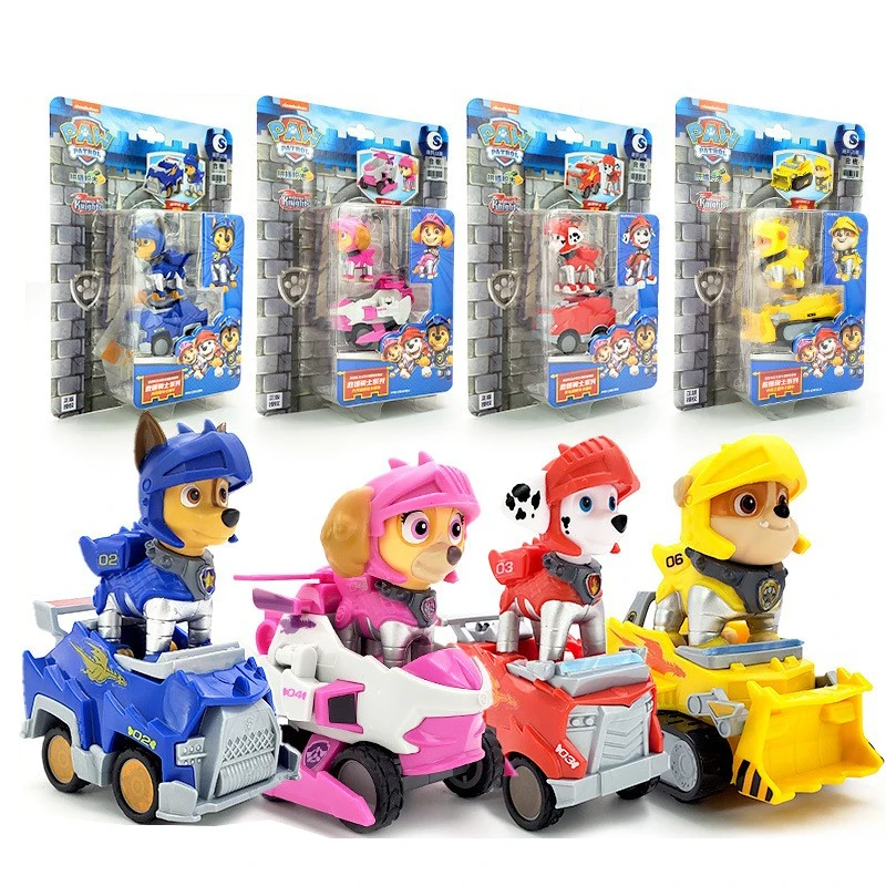 

Genuine Paw Patrol Toys Chase Skye Marshall Pull Back Cars Playset Building Blocks Action Figure Ryder Motorcycle Toys Kids Gift