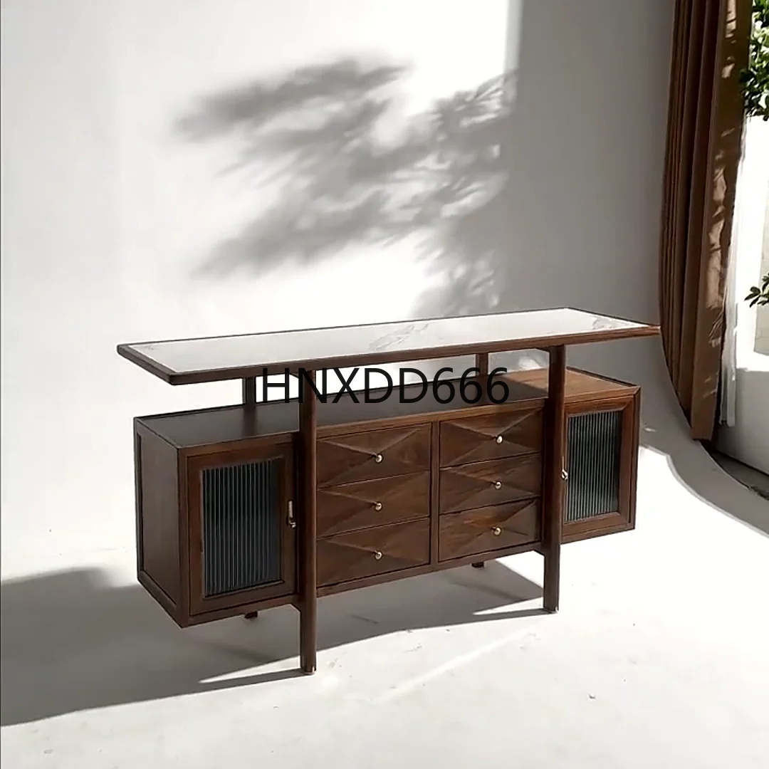 New Chinese black walnut solid wood side cabinet