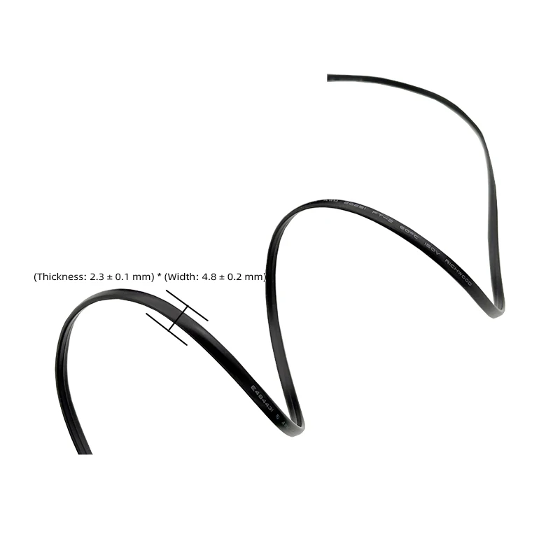 10 meters UL20251 26AWG 4-core black multi-strand pure copper flat telephone cable with 4P4C connector