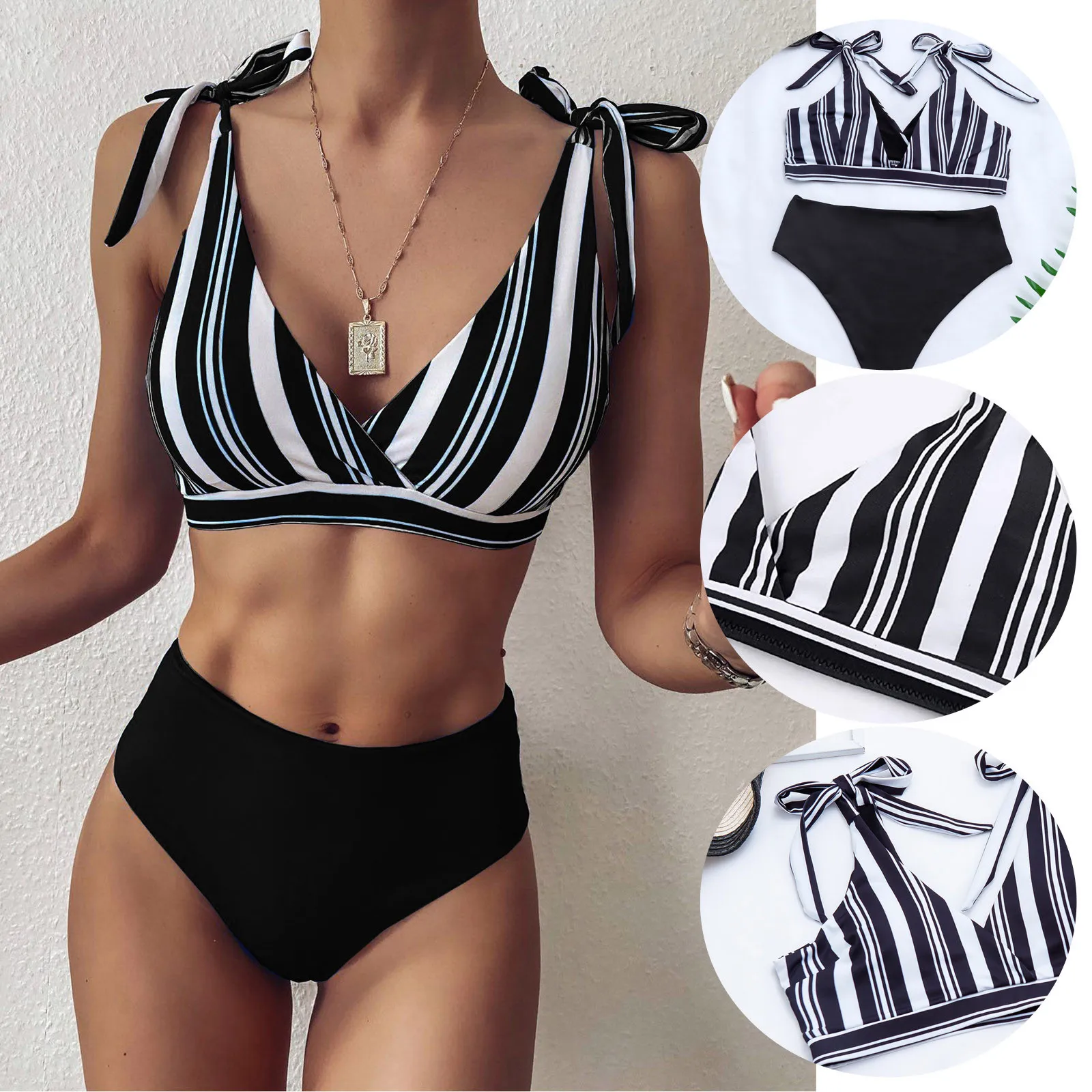 Maillot de bain brésilien push-up pour femme, bikini, ensemble de bandes, monokini vintage, micro, vêtements de plage