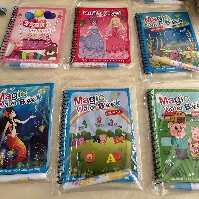 Brinquedo de desenho de água multifuncional, livro reutilizável, desenvolvimento sensorial, material seguro, recomendado para jardim de infância
