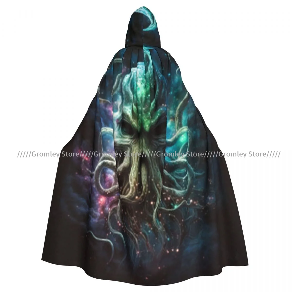 Cosmic Dreamscape Cthulhu Octopus Witch Cloak Hooded Cosplay Costume Halloween Adult Long Party Cape