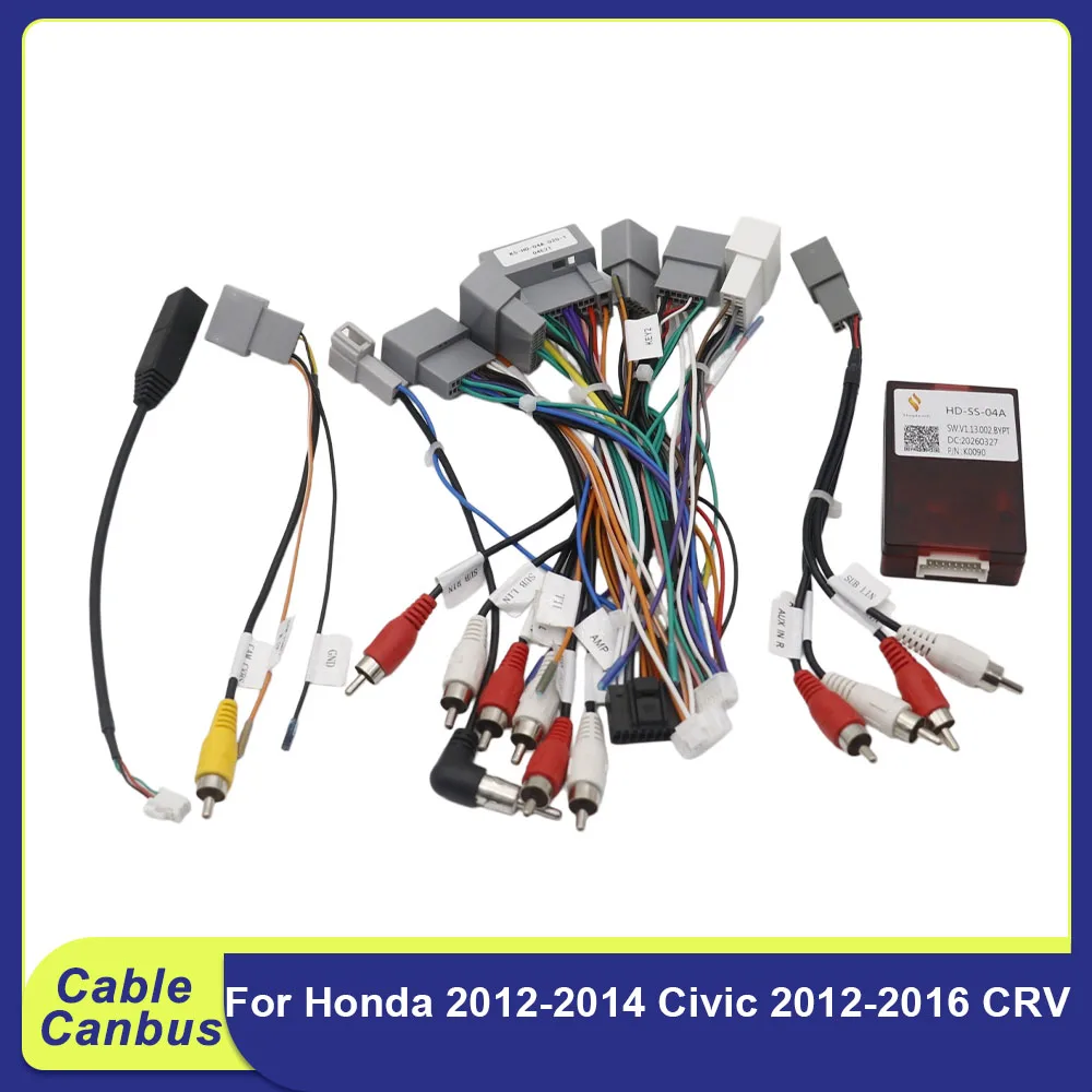 Plug & Play Canbus Harness Cable For Honda Civic 2012‑2014 CRV 2012‑2016 High End Android CD DVD Radio Stereo Adapter