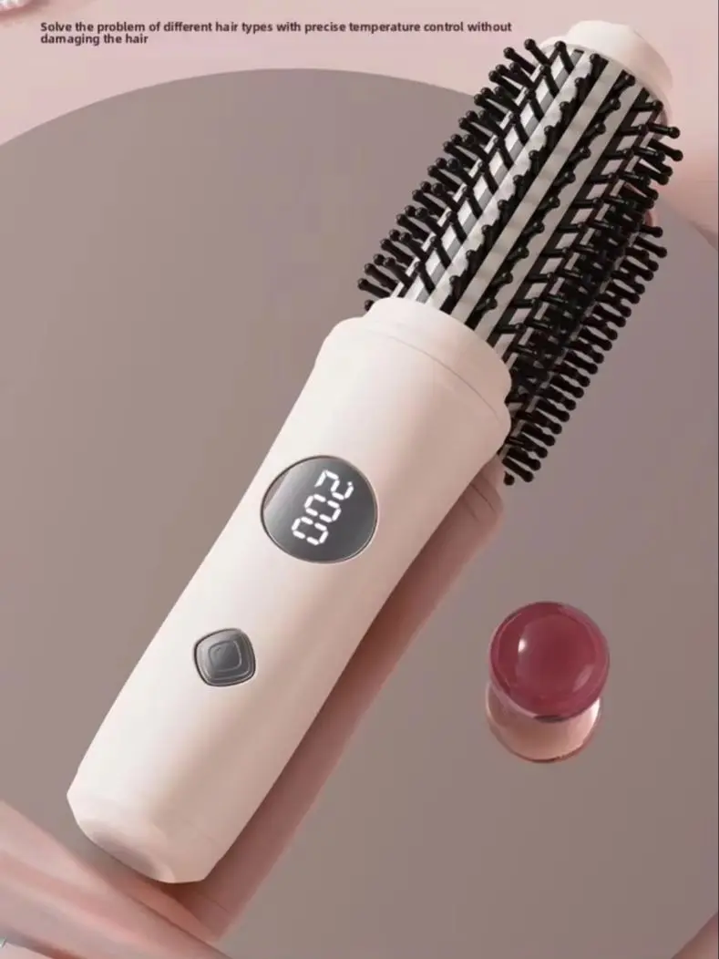 Dual Use Fast Heating Hair Straightener CurlerComb Cordless Wireless Charging 3 In 1 MiniTravel Gift For Women Daily Styling