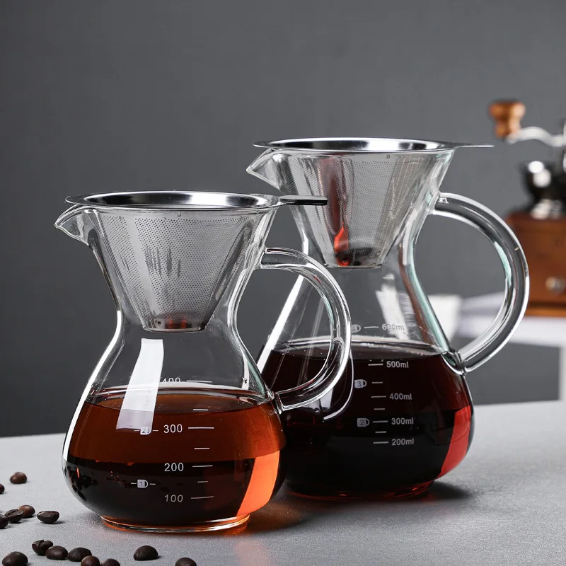 Glass Coffee Drip Server Coffeeware Teaware Record Coffee and Tea Tools Pot Maker Accessories Cafe Kitchen Dining