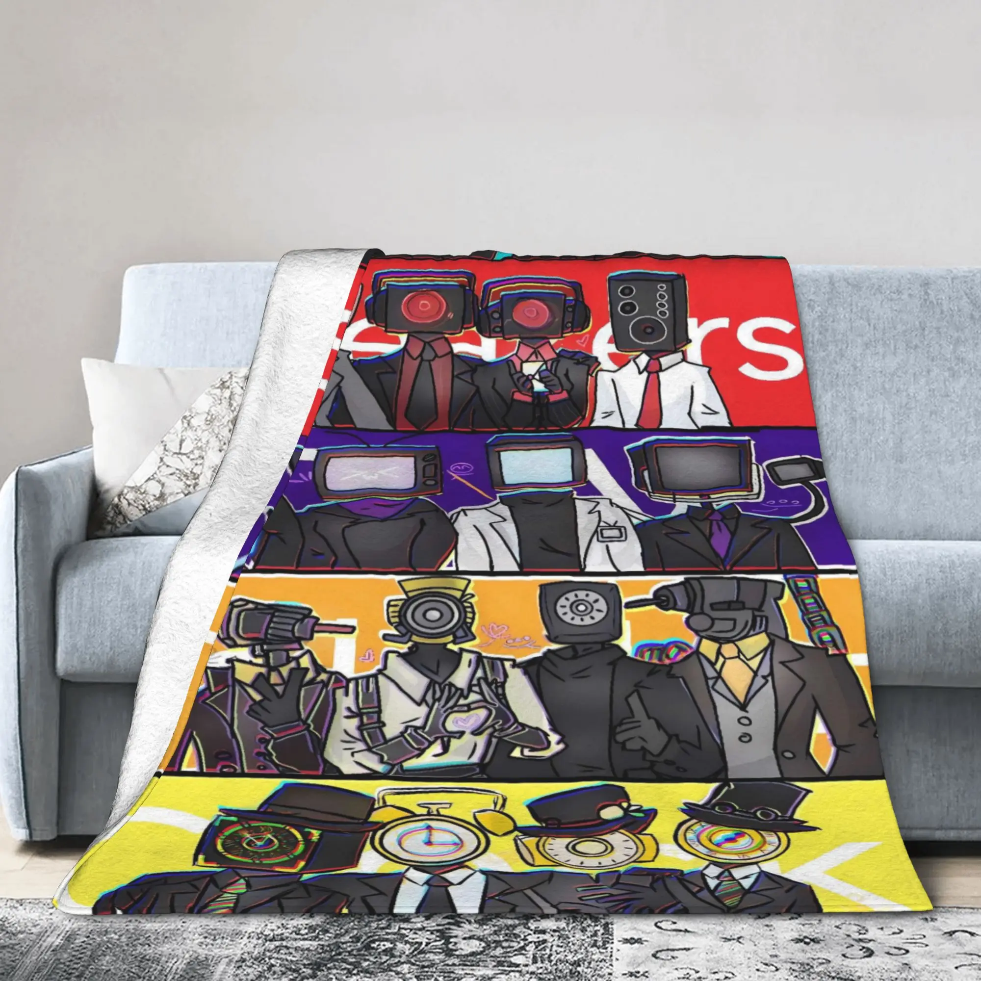 Skibidi toilet multiverse Blanket Quality Warm Soft  Throw Blanket Autumn Travel Couch Chair Sofa Bed Novelty Bedspread