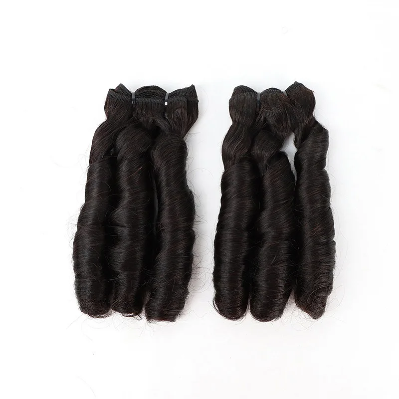 Fasci di capelli vergini a onda sciolta Fumi doppio disegnato Colore naturale Estensioni dei capelli umani brasiliani al 100% per la tessitura della parrucca dei capelli