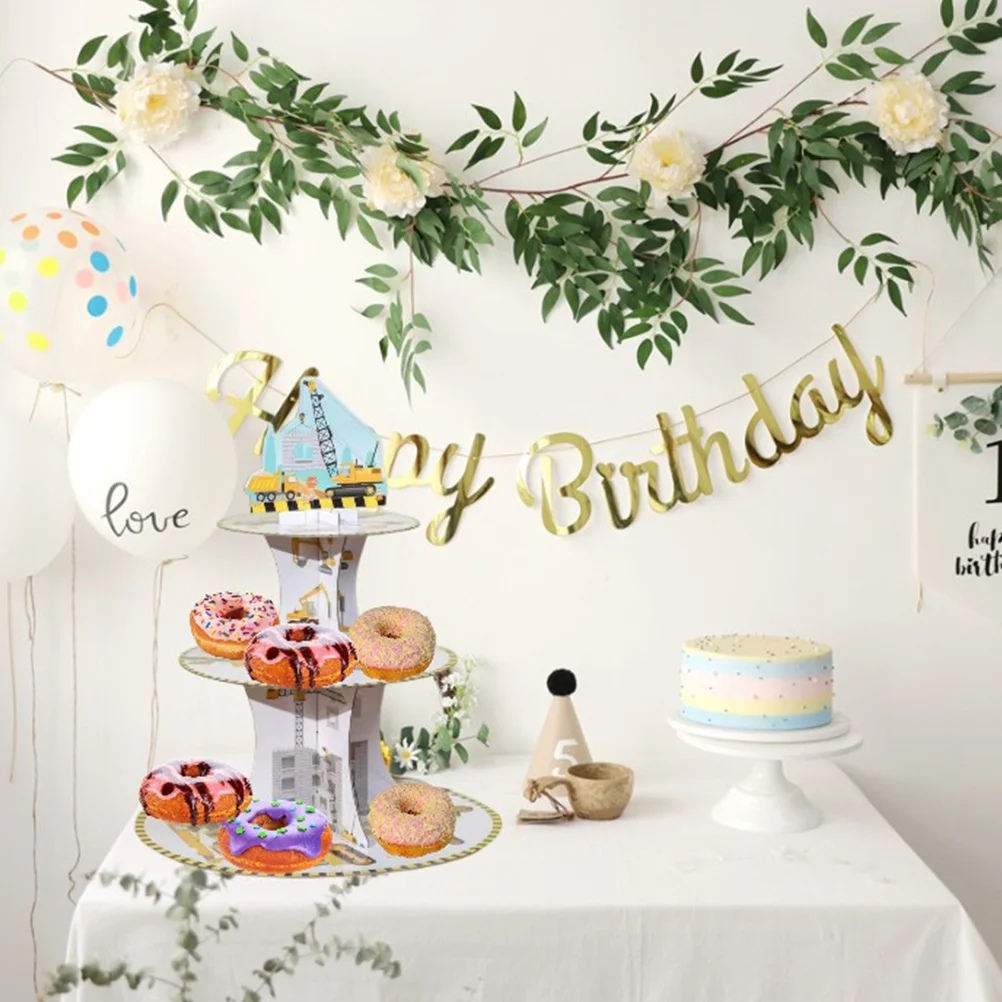 

Three-Layer Cake Stand Birthday Party Cartoon Cake Display Holder Cupcake Tower Dessert Display Rack Party Decoration