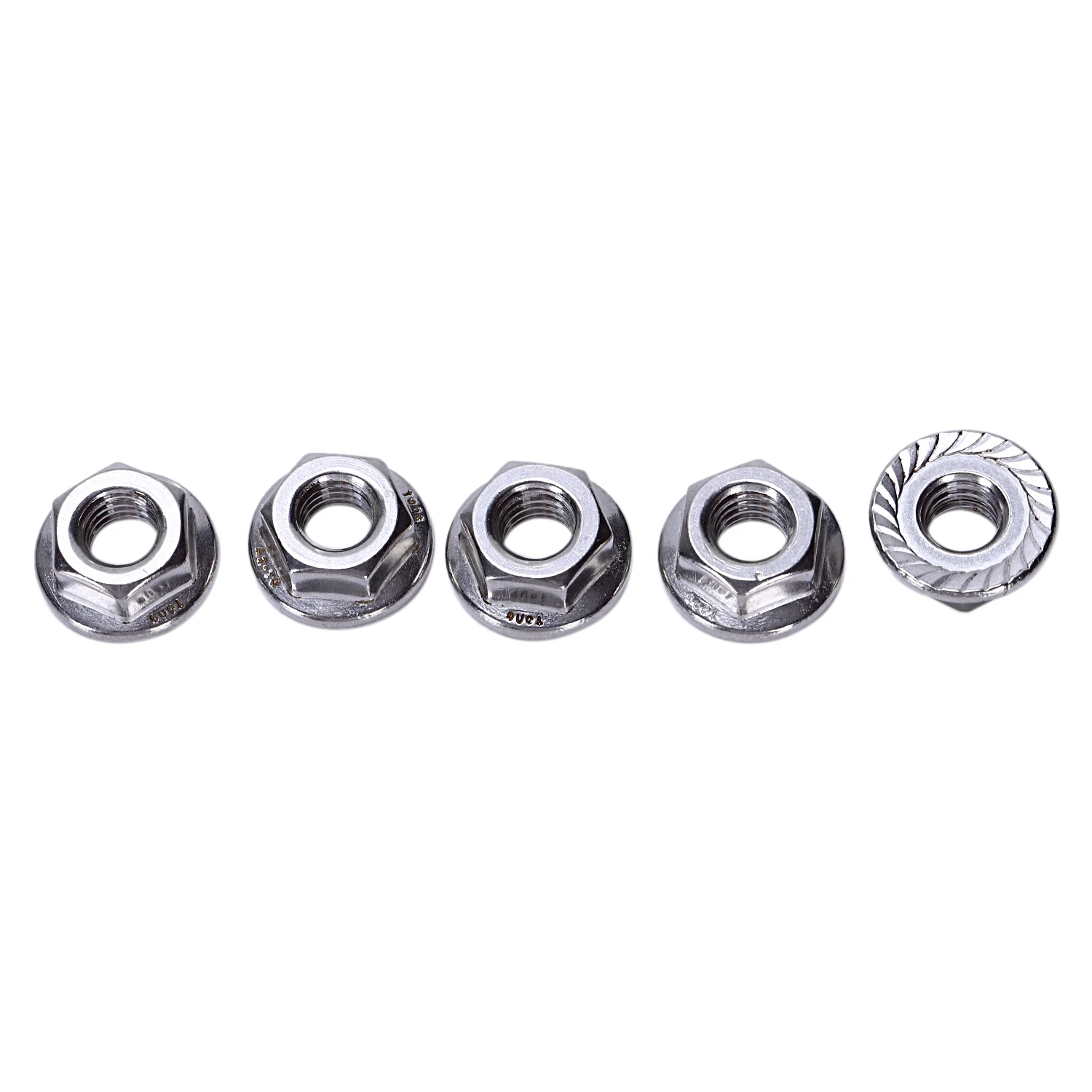 A79I 25 Pcs 304 Stainless Steel Serrated Flange Metric Hex Lock Nuts M6