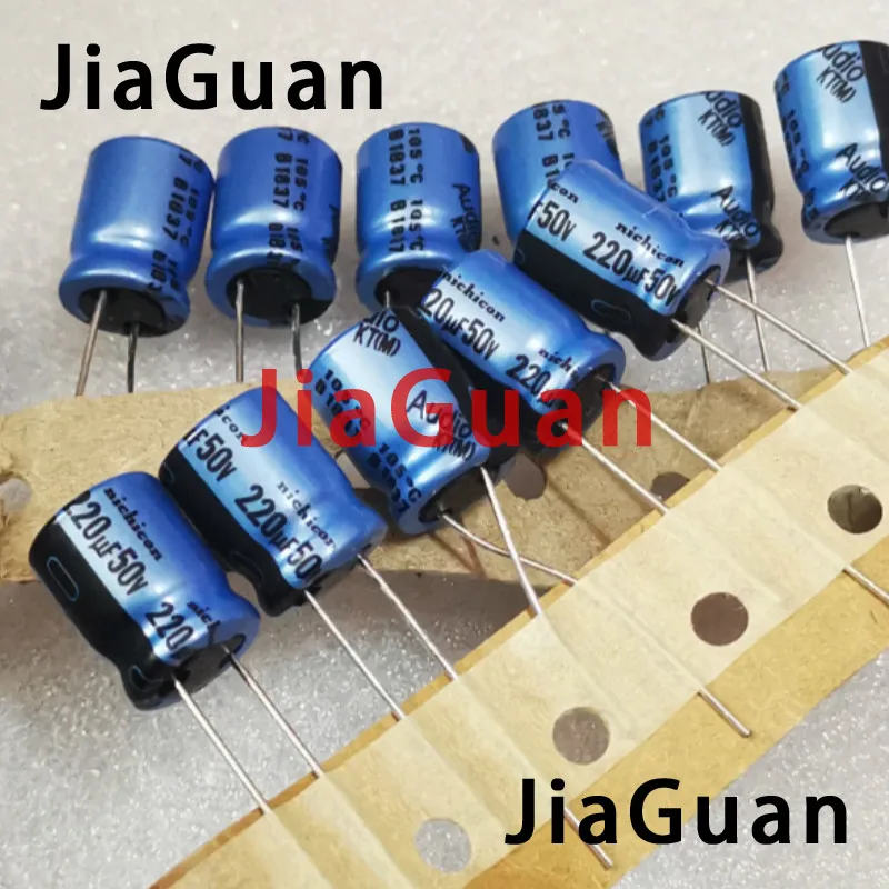 10pcs Genuine NICHICON KT 50V220UF 10X12.5MM Audio Electrolytic capacitor blue kt 220uF/50v hot sale 220UF 50V