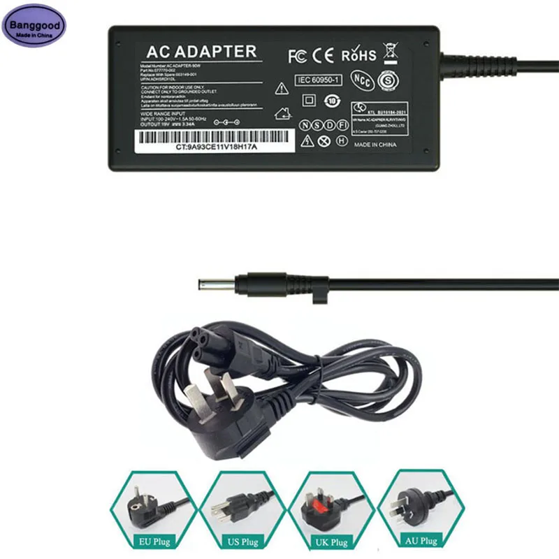 

19.5V 3.34A 65W 4.5*3.0mm Laptop Charger w/ AC Power Cable for Dell Inspiron 15 5558 3558 35513552 3561 5551 5568 XPS 13 9333