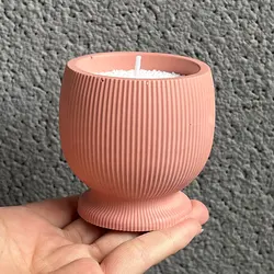 DIY Striped Plaster Candle Cup Silicone Mold Flowerpot Storage Jar Cement Gypsum Pottery Mould Concrete Making Crafts Supplies