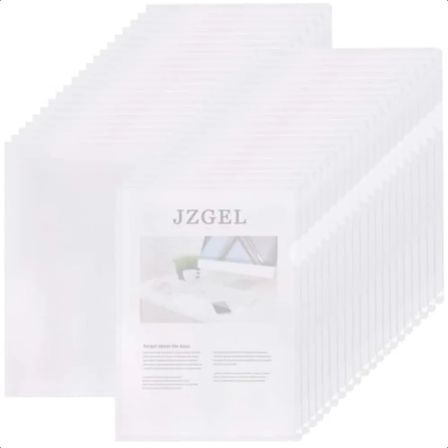 

40pcs Plastic Clear Folder Project Pockets Folders for A4 Letter Size Transparent Plastic Document Folders for Office School