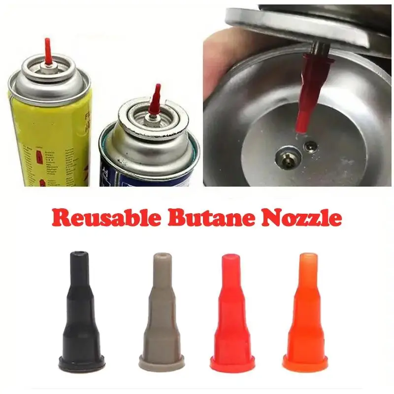 5Pcs Convert Cassette Tank Into Inflatable Tank Lighter Spray Head Reusable Butane Nozzle Adapter Gas Refill Head