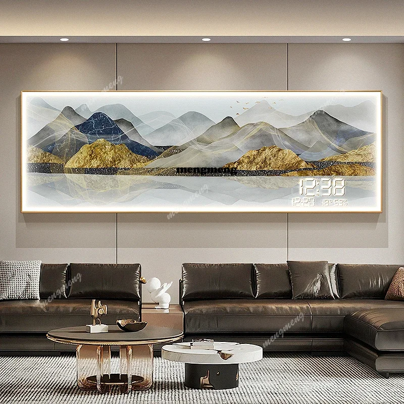 R Night Visible Wall Clock Unique Glows Premium Bedroom Decoration Wall Clock Digital Luxury Office Reloj Mural Living Room Deco