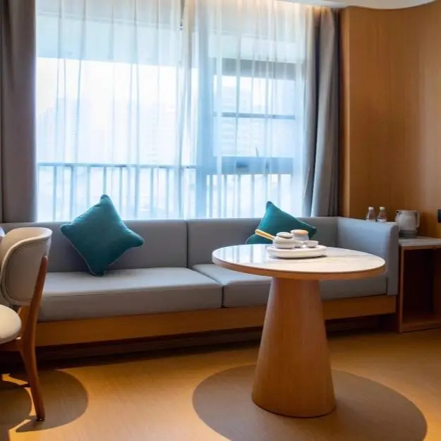 Hotel round table B&B apartment hotel table and chair restaurant mushroom slate negotiation children