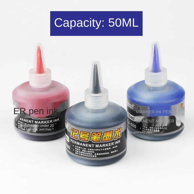 New Arrival 50ml Permanent Instantly Dry Graffiti Black Blue Red Oil Marker Pen Refill Ink for Marker Pens paint by numbers