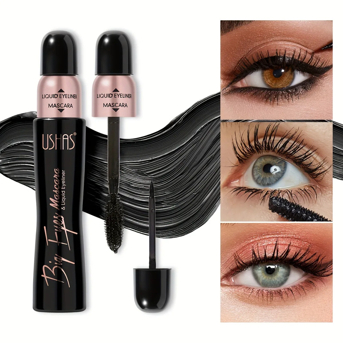 

New Mascara Eyeliner Set Waterproof Quick Dry Natural Lasting Slender Curling Eyelashes Fashion Hot Sales 2 in 1 Eye Make Up Pen