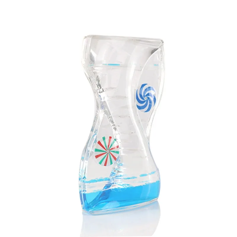 Rotating Windmill Double Wheel Oil Drip Liquid Hourglass Timer Creative Home Decorative Ornament Stress Relief Gift