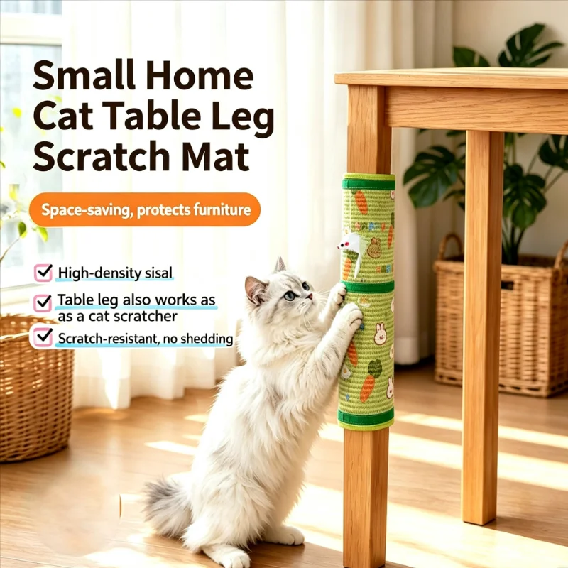 Tapete Rascador para Gatos de Sisal para Patas de Mesa, Almohadilla de Sisal Duradera que No Desprende Fibra, Protector Antirrayas para Muebles, para Afilar Garras de Gatos y Mascotas