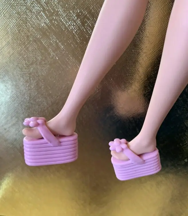 New styles toy shoes high heels flat foot shoes purple for your Tall and curvy BB dolls BBIAB1
