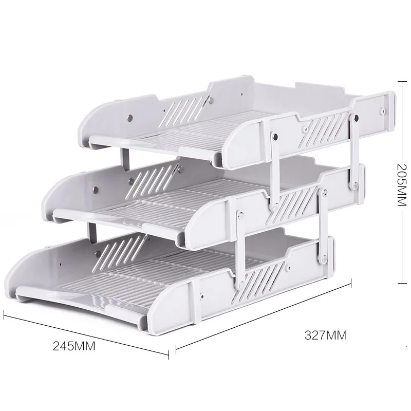 3 층 PP 메쉬 파일 거치대 스탠드, 정리함 문서 트레이, 탄창 레터 페이퍼 문서, 홈 오피스 데스크 리프팅 파일 트레이