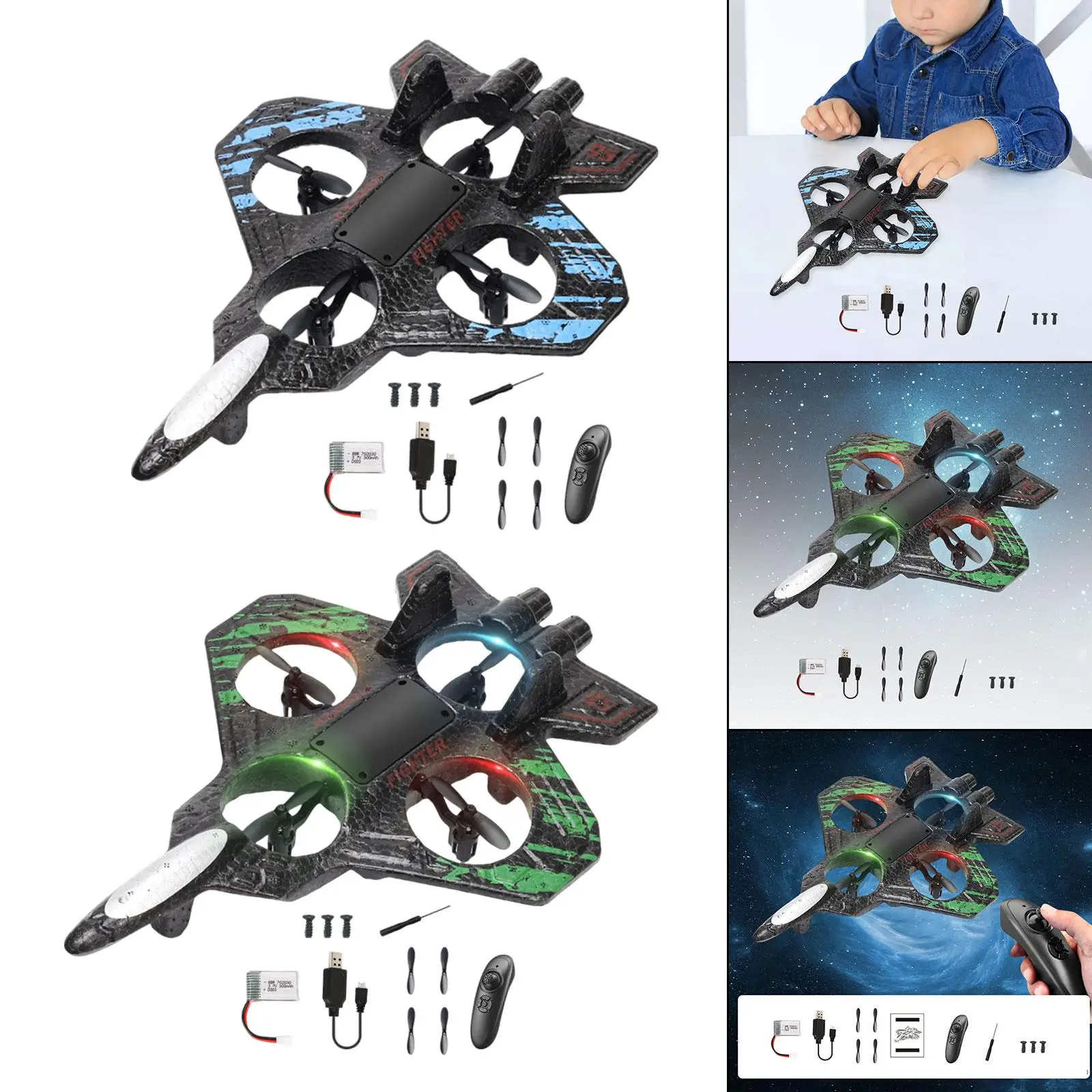 

Remote Control Airplane EVA Aircraft Anti Falling 4 Channel Portable Gifts for