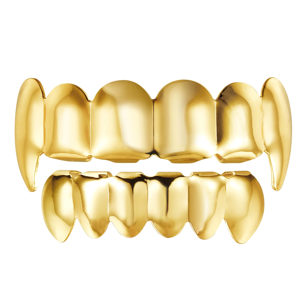 NUOBESTY Hip Hop Teeth Hip Hop Jewelry Golden Teeth Braces and Bottom Set Shiny Teeth (Golden) hip hop teeth  hip hop jewelry