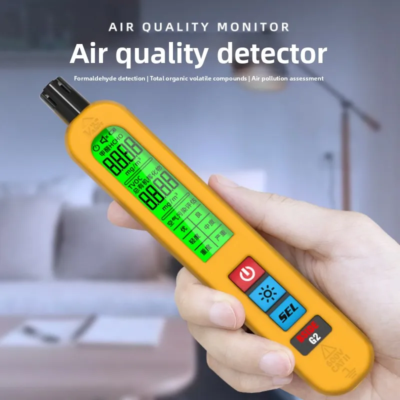 Handheld Rechargeable Formaldehyde Detector, High Precision Quality Monitor Indoor Assessment