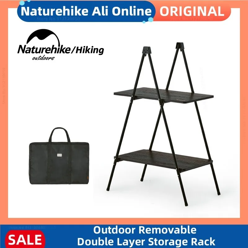 Naturehike Outdoor Mountain-Shaped Double-Layer Storage Rack Removable Portable Storage Shelf Camping Glass Fiber Board Shelving