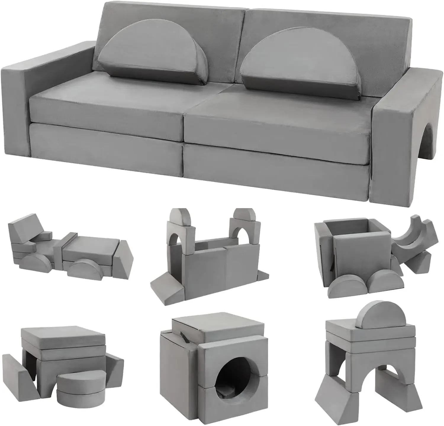 Kids Play Couch,Kids Couch Building Fort, Kids Couch for Playroom and Bedroom,Toddler Sofa,Toddler Couches That Fold Out