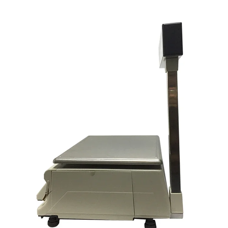 RS232 Thermal Label Printing 15KG/30kg Electronic Digital Weighting Scale with pole support Multiple language for fruit store
