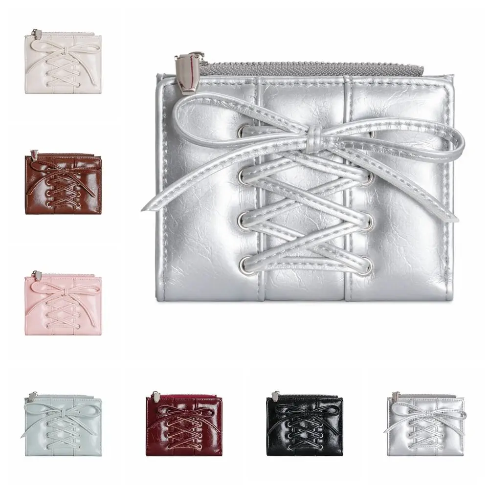 

Simple Korean Style Bow Wallet Ultra Thin Purse Card Bag Card Holder Multi-function Coin Pouch Women