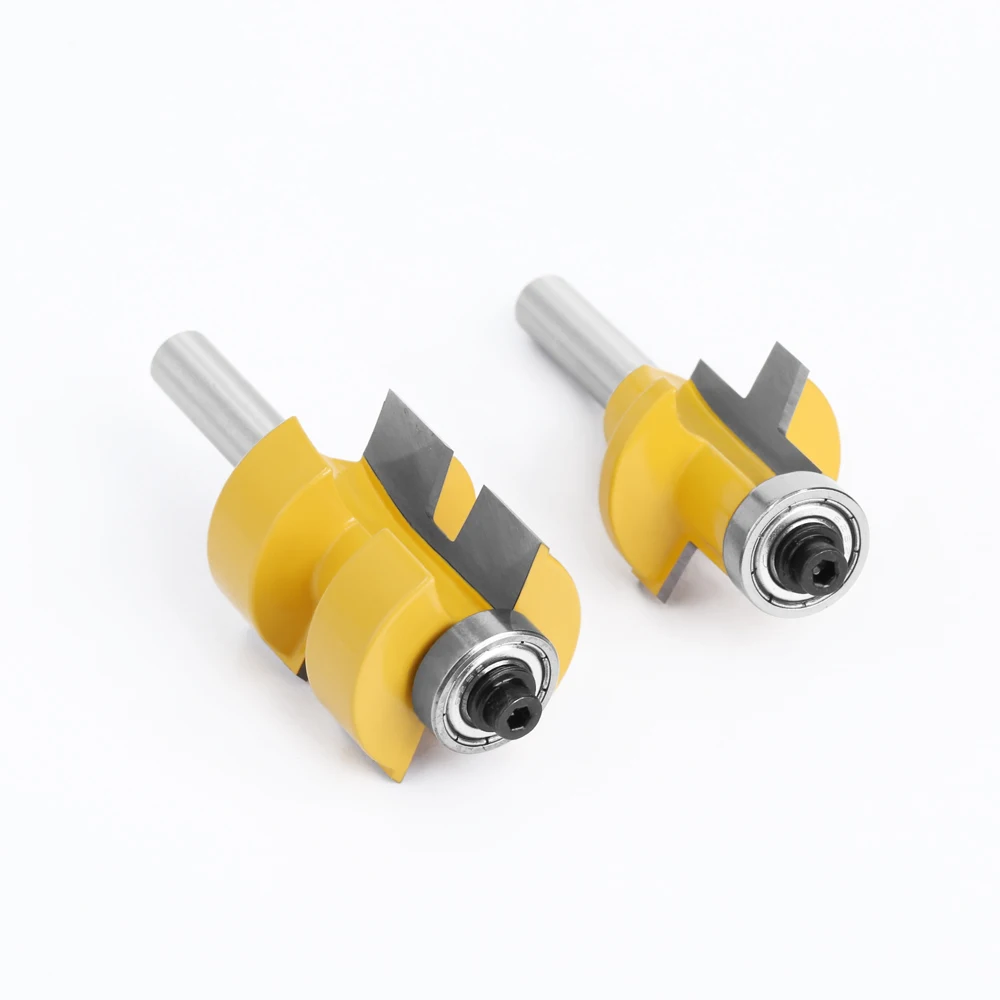 LAVIE-Rodamientos de ranura en T de vástago de 2 piezas y 8mm, broca de espiga de diente cuadrado, juego de brocas de enrutador de tallado para carpintería, C08150A3232Y