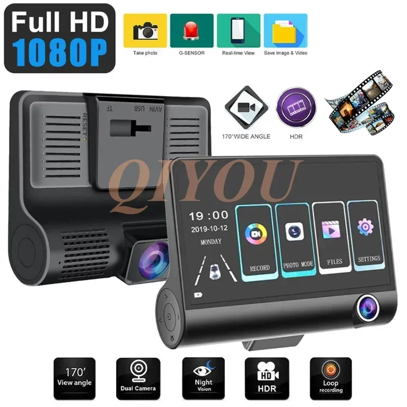 

Car DVR 3/2 Cameras Lens 4.0 Inch Camera Dual Lens Auto Recorder Video Camera DVRS Recorder Cam with Rearview